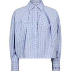 HAUTE L`AMITIÉ SKJORTE, SOPHIE CHECK SHIRT, PALE BLUE